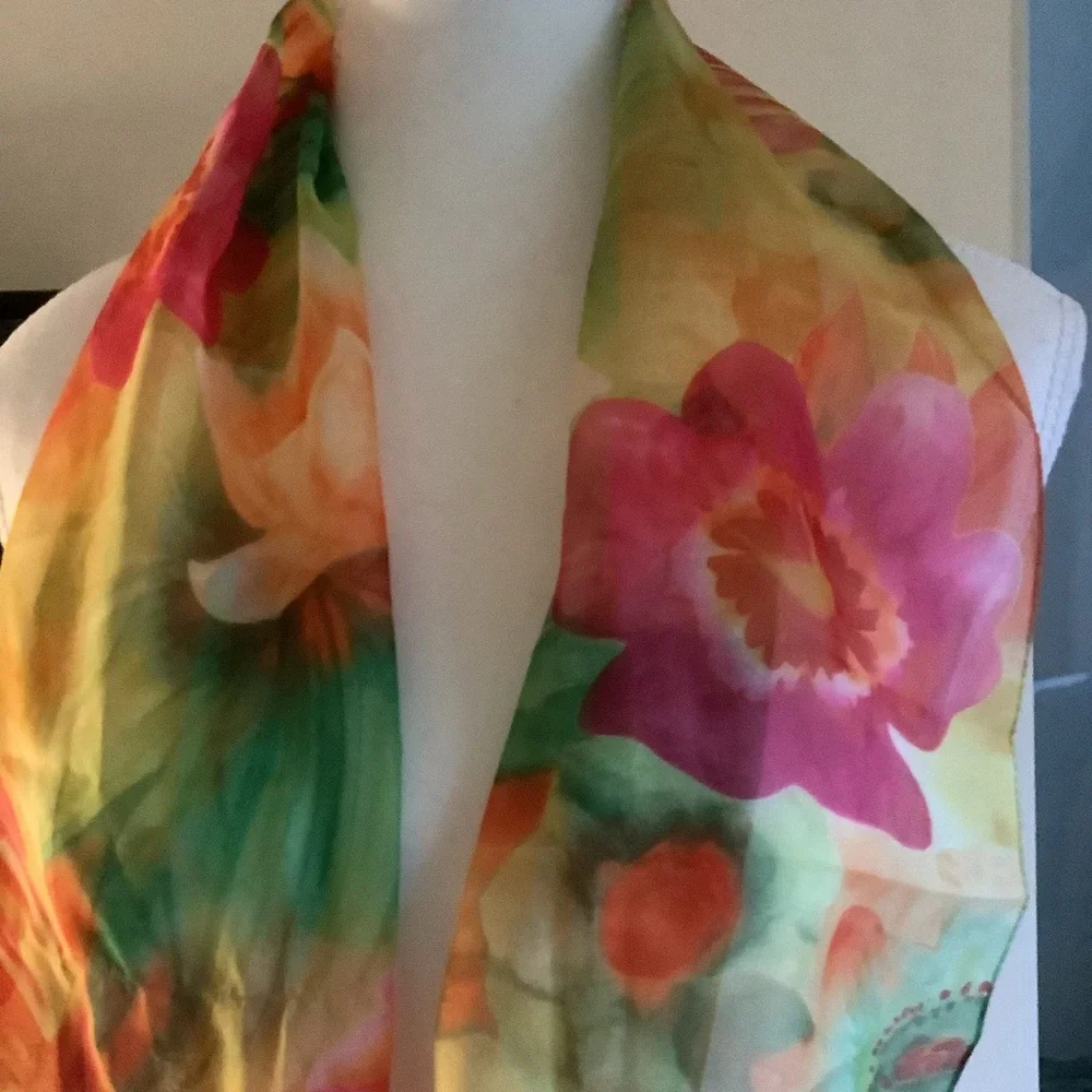 Two Vintage Floral Scarves